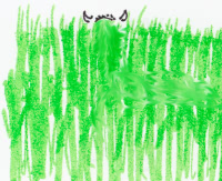 Hinter einer grünen Wand aus Mais sieht man nur ihre Hörner.