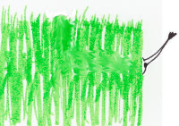 Neben einer grünen Wand aus Mais sieht man nur ihr Hinterteil.