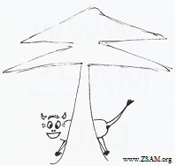 Eine Kuh aus Deutschland hat sich hinter einem Baum versteckt. Aber auf der rechten Seite des Baumes siehst du noch ihr Hinterteil und auf der Anderen siehst du ihr grinsendes Gesicht. Copyright ZSAM.org